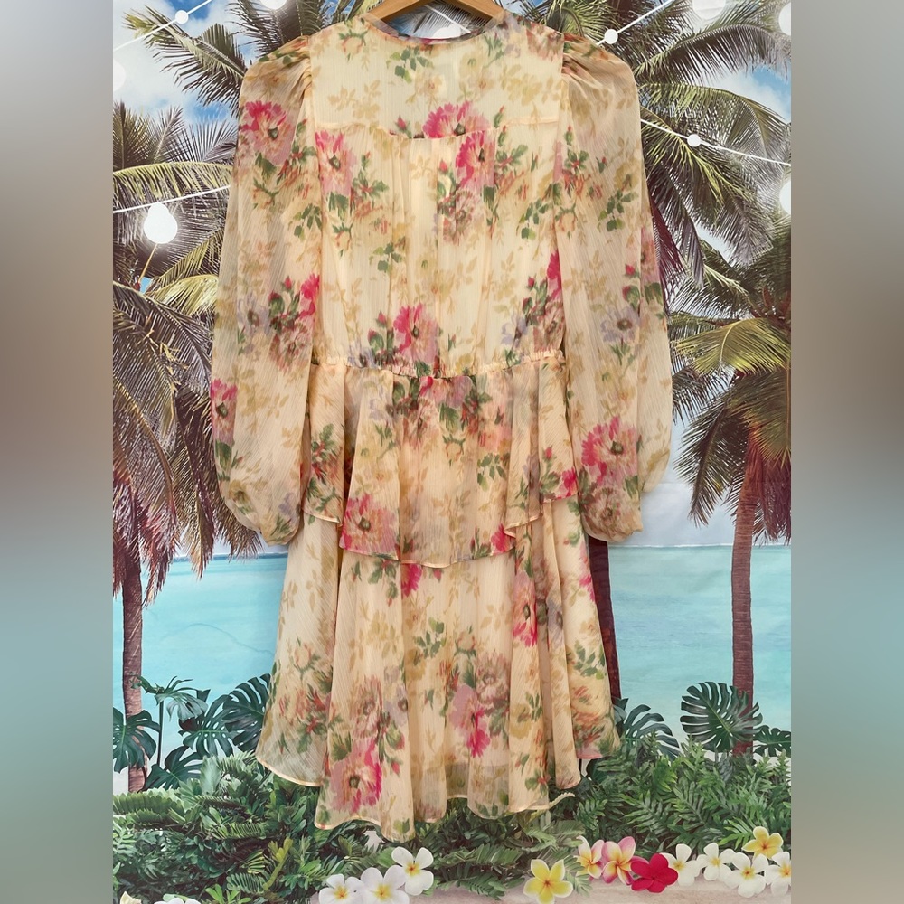 Ted Baker Tamziiy Floral Print Tie Front Mini Dress - Picture 8 of 11